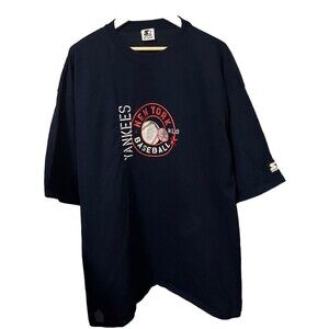 New York Yankees Men's 2XL Heavyweight Embroidered Blue Starter T-Shirt